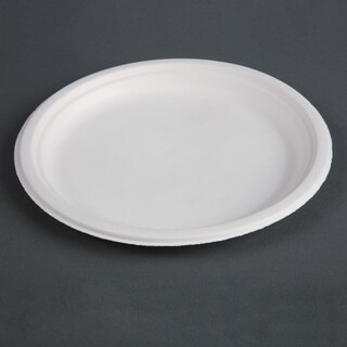 photo 5 assiettes en bagasse compostables fiesta compostable 26 cm x50