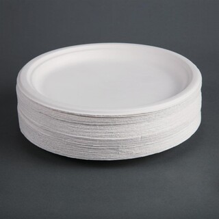 photo 6 assiettes en bagasse compostables fiesta compostable 26 cm x50