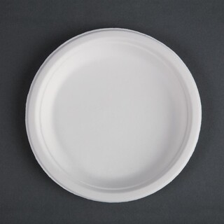 photo 1 assiettes en bagasse compostables fiesta compostable 17,9 cm x50