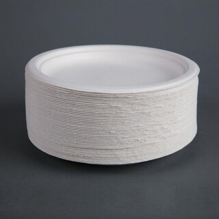 photo 5 assiettes en bagasse compostables fiesta compostable 17,9 cm x50