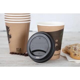 photo 4 couvercles gobelets boissons chaudes cpla compostables fiesta compostable 340 ml lot de 1000