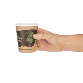 photo 5 gobelets boissons chaudes pla compostables fiesta compostable 22,5 cl  - lot de 1000