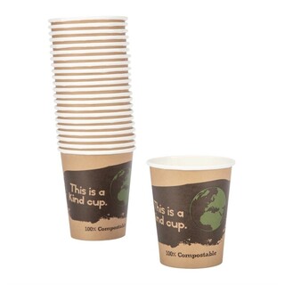 photo 8 gobelets boissons chaudes pla compostables fiesta compostable 22,5 cl  - lot de 1000