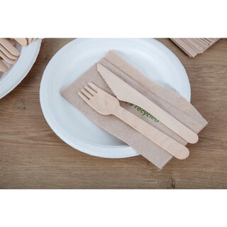 photo 2 fourchettes en bois biodégradables fiesta green lot de 100