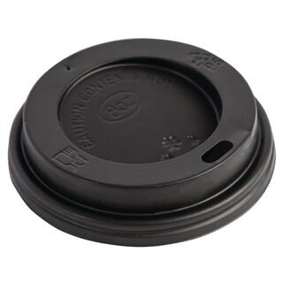 photo 1 couvercles noirs pour gobelets 225ml fiesta recyclable lot de 50