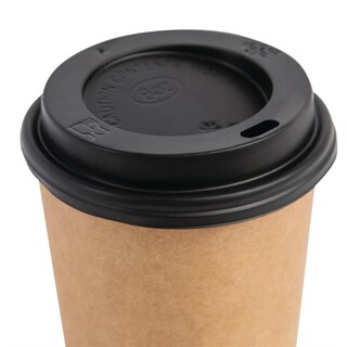 photo 2 couvercles noirs pour gobelets 225ml fiesta recyclable lot de 50