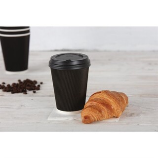 photo 2 couvercles noirs pour gobelets 340ml et 455ml fiesta recyclable lot de 1000