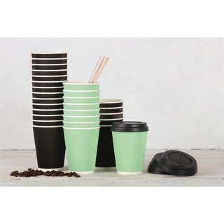 photo 4 couvercles noirs pour gobelets 340ml et 455ml fiesta recyclable lot de 1000