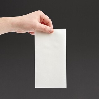 photo 5 serviettes de table airlaid pliage en 8 fiesta recyclable premium tablin blanches 40x40cm lot de 500