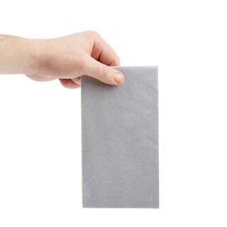 photo 4 serviettes de table airlaid pliage en 8 fiesta recyclable premium tablin grises 40x40cm lot de 500