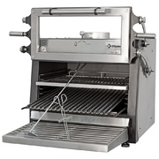 Four-bbq à charbon, gn 1/1 60 kg/h porte relevable/inox