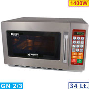 Four micro-ondes en inox gn 2/3 ,1400 w. 34 lt , digital