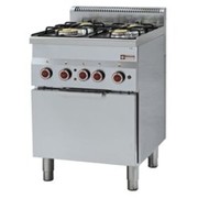 Fourneau 4 feux gaz et four convection électrique gn 2/3