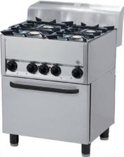 Fourneau 4 feux sur four électrique GN 1/1