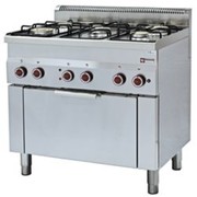 Fourneau 5 feux gaz et four convection électrique gn 1/1