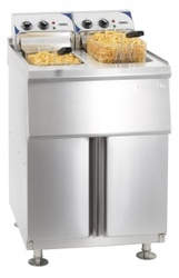 Friteuse électrique sur pied 2 x 10 L haut rendement TRIPHASE