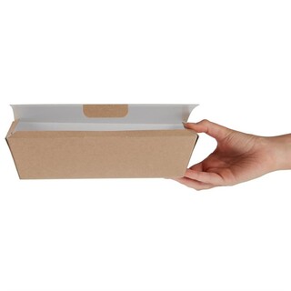 photo 3 boîtes alimentaires kraft compostables 250mm (lot de 150)