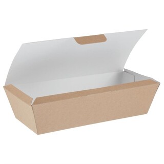 photo 4 boîtes alimentaires kraft compostables 250mm (lot de 150)