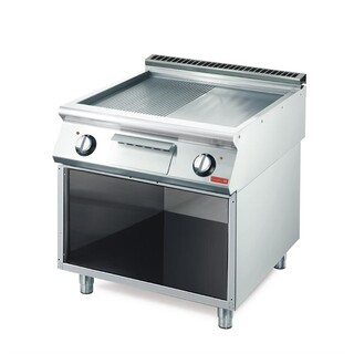 photo 2 plancha électrique gastro m 700 avec plaque demie lisse demie rainurée gm70/80ftres