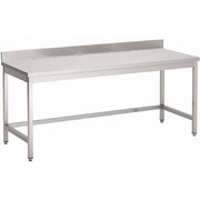 Photo 1 matériel référence GN114: Table inox sans étagère basse avec dosseret Gastro M 700 x 700 x 850mm