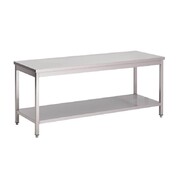 Photo 1 matériel référence GN122: Table inox avec étagère basse Gastro M 700 x 700 x 850mm