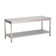 Photo 1 matériel référence GN123: Table inox avec étagère basse Gastro M 1000 x 700 x 850mm