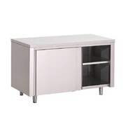 Photo 1 matériel référence GN154: Table armoire inox avec portes coulissantes Gastro M 1800 x 700 x 850mm