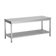 Photo 1 matériel référence GS003: Table inox avec étagère basse Gastro M 1200 x 600 x 850mm