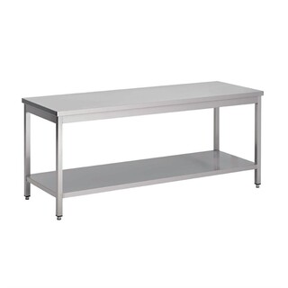 photo 1 table inox avec étagère basse gastro m 1800 x 600 x 850mm