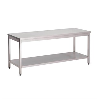 photo 1 table de préparation inox 304 avec étagère basse gastro m 85x100x70cm