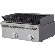 Grill pierre de lave grille acier gaz 60 cm