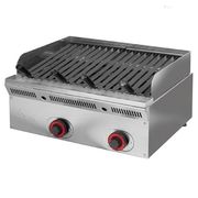 Grill pierre de lave grille inox gaz 60 cm