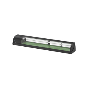 photo 1 vitrine à sushis avec éclairage led - couleur noir - compresseur à gauche (côté client) - 2100 mm