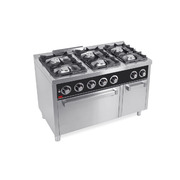 Photo 1 matériel référence C6F750HM: Fourneau 6 feux vifs s/750  avec four á gaz maxi
