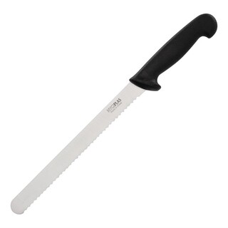 photo 1 couteau à trancher denté hygiplas noir 255mm