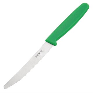photo 1 couteau à tomates denté hygiplas vert 100mm