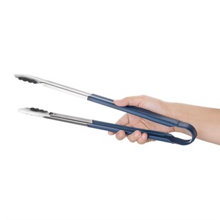 photo 3 pince de service code couleur hygiplas 405mm bleue