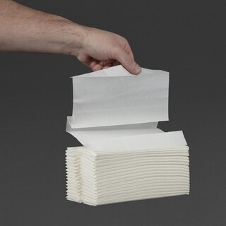 photo 3 essuie-mains 2 plis pliage en c 100 feuilles blanc jantex