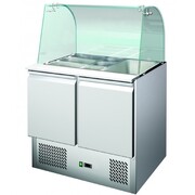 Photo 1 matériel référence S900CG: Saladette réfrigérée vitrée 2 portes plan de découpe prof 700