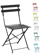 Lot de 2 chaises de terrasse en acier noir