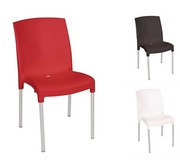 Lot de 4 chaises bistro empilables rouge