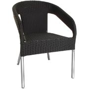 Lot de 4 fauteuils en osier empilables