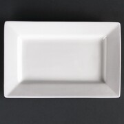 Photo 1 matériel référence CD629: Assiettes rectangulaires à bord large Olympia Lumina 200 x 130mm (Lot de 6)