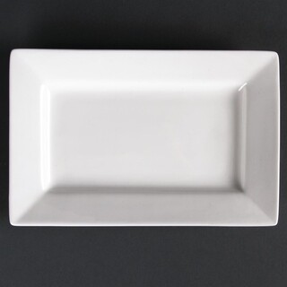 photo 1 assiettes rectangulaires à bord large olympia lumina 200 x 130mm (lot de 6)
