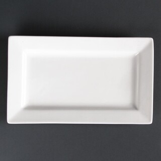 photo 1 assiettes rectangulaires à bord large olympia lumina 257 x 155mm (lot de 4)