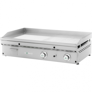 photo 1 plancha professionnelle gaz semi-rainurée 60cm en chrome dur dimension 60x56x22 cm