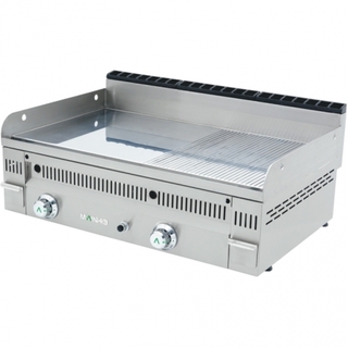 photo 1 plancha professionnelle chrome dur gaz 90cm rainurée