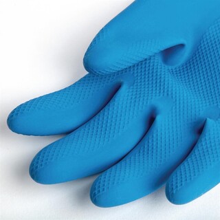 photo 3 gants étanches protection chimique légère bleus et jaunes mapa alto 405 l