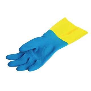 photo 4 gants étanches protection chimique légère bleus et jaunes mapa alto 405 l