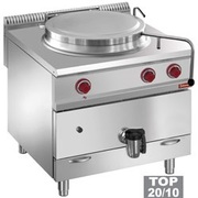 Marmite gaz, cuve 150 lit. chauffage direct, sur meuble